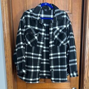 Plaid Black and White Women's Jacket